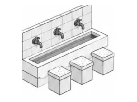 Traditional wudu stations illustration